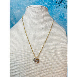 Givenchy Gold “G” Pendant Necklace 16” Chain EC stunning!